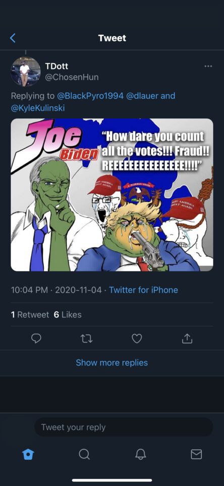 there is a tweee of a cartoon character on the phone