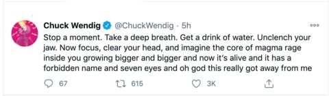 humour tweet around anxiety and failed meditation attempt