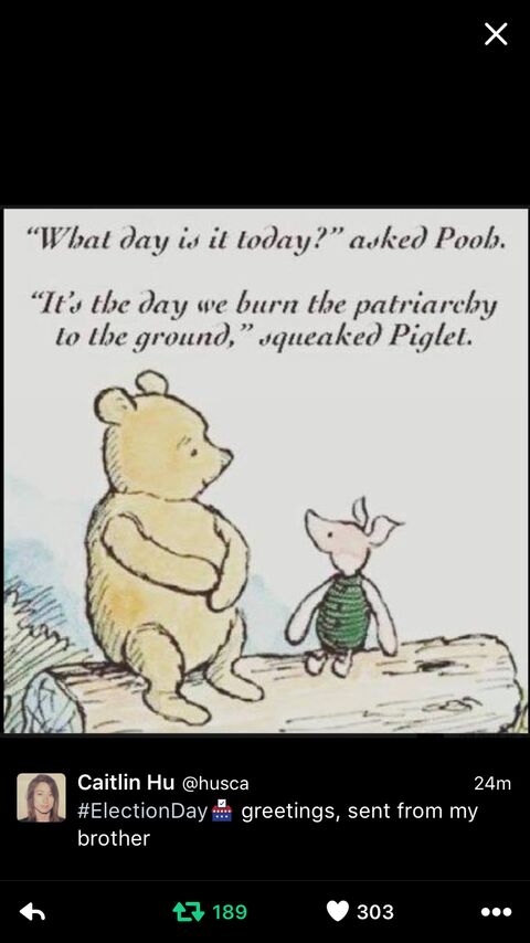 winnie the pooh and piglet are sitting on a log