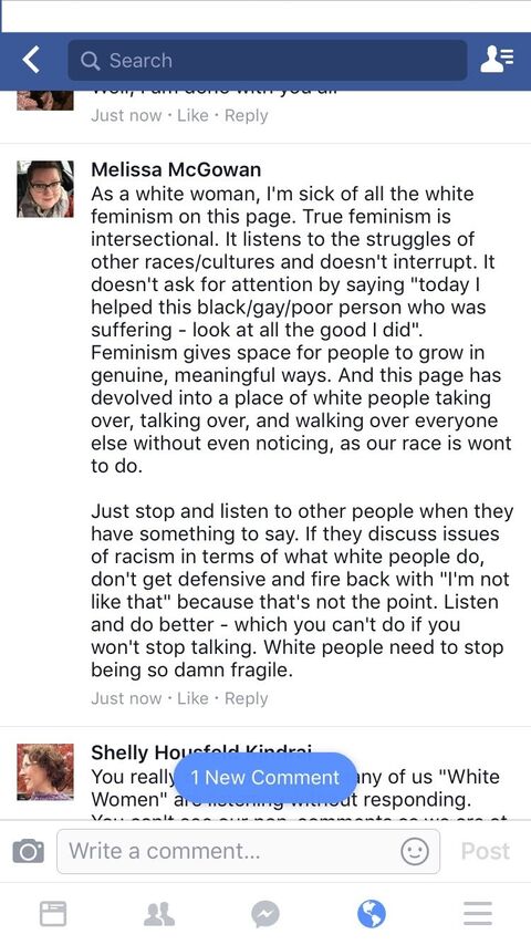 commentary when Pantsuit Nation was reckoning with white feminism post murder of George Floyd