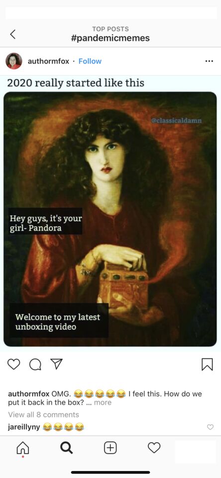 a screenshot of a woman holding a book with a caption of a quote